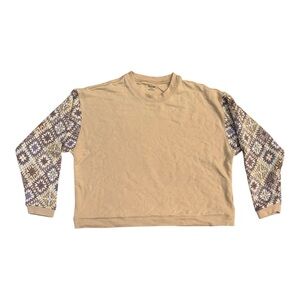 Madewell Quilted-Sleeve (Re)sourced Cotton Swing Sweatshirt Desert Dune Size Med